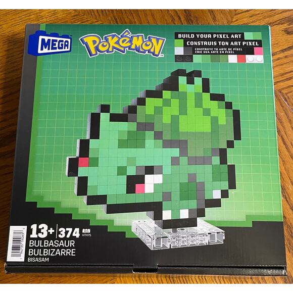 New in box Mega Pokémon Bulbasaur Pixel Blocks 374 Pieces Ages 13+ - Picture 1 of 4
